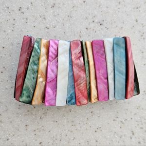 Rainbow Abalone Shell Stretchy Bracelet